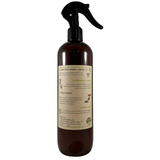 Bokashi Spray - 500mL Compost Accelerator Back Label Instructions