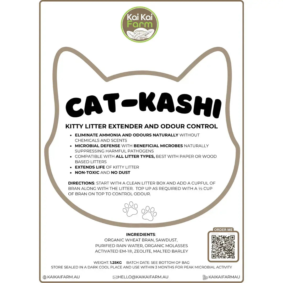 Cat-Kashi | 1.25KG Organic Kitty Litter Extender and Odour Control Kai Kai Farm