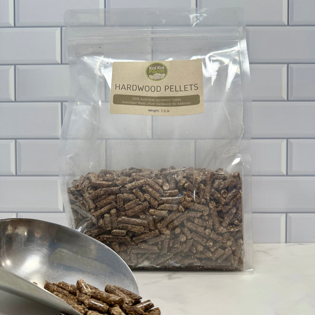 1KG bag of Tasmanian oak hardwood pellets for mushroom substrate