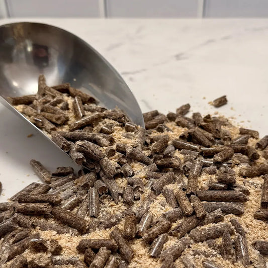 Hardwood Sawdust And Organic Wheat Bran Mix Close Up
