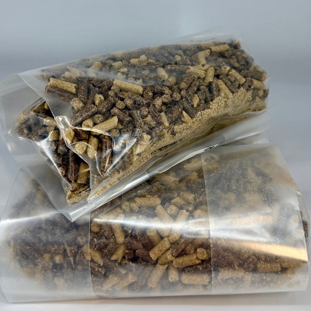 Pre-mixed grow bags with masters mix mushroom substrate using hardwood and soy hull pellets