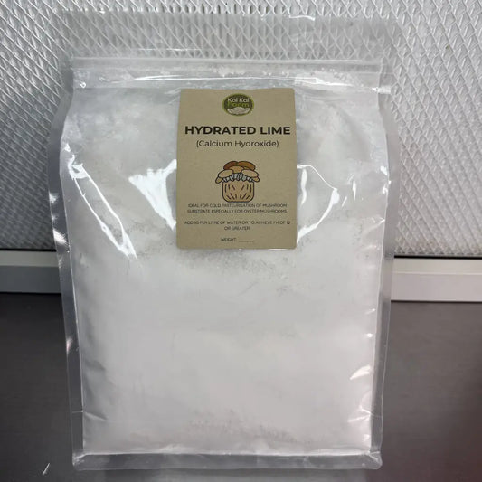 2KG bag of hydrated lime (Calcium Hydroxide) with resealable lip