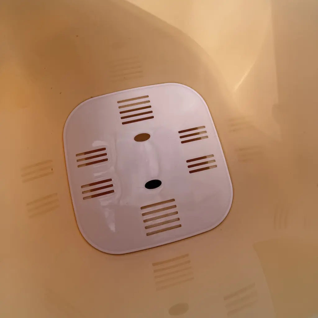 Close Up Inside Bokashi Compost Bin With Seperator