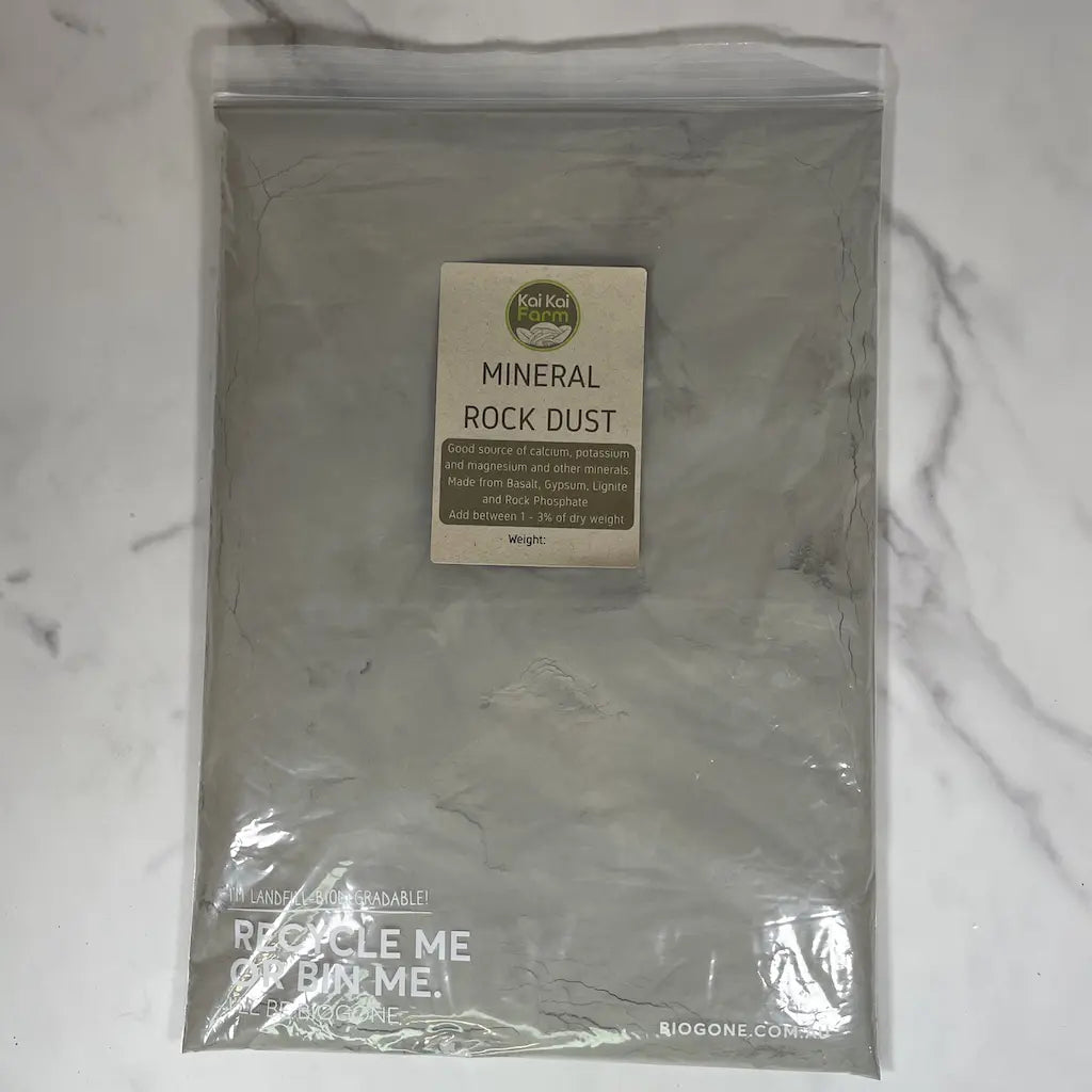Kai Kai Farm 1KG Mineral Rock Dust In A Clear Resealable Bag