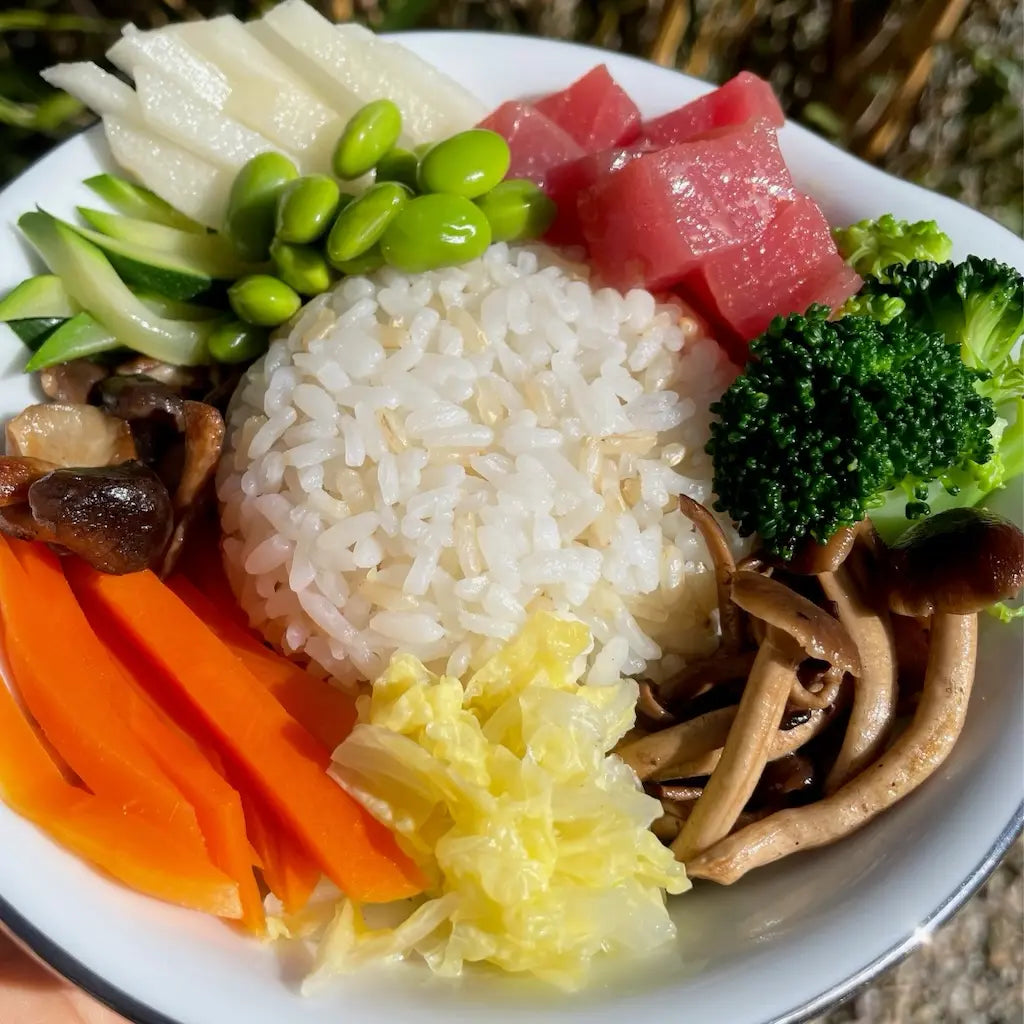 Pioppino Mushrooms With Salmon And Rice