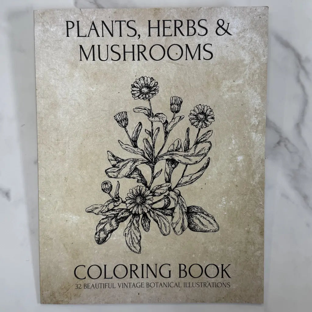 Plants, Herbs & Mushrooms Coloring Book