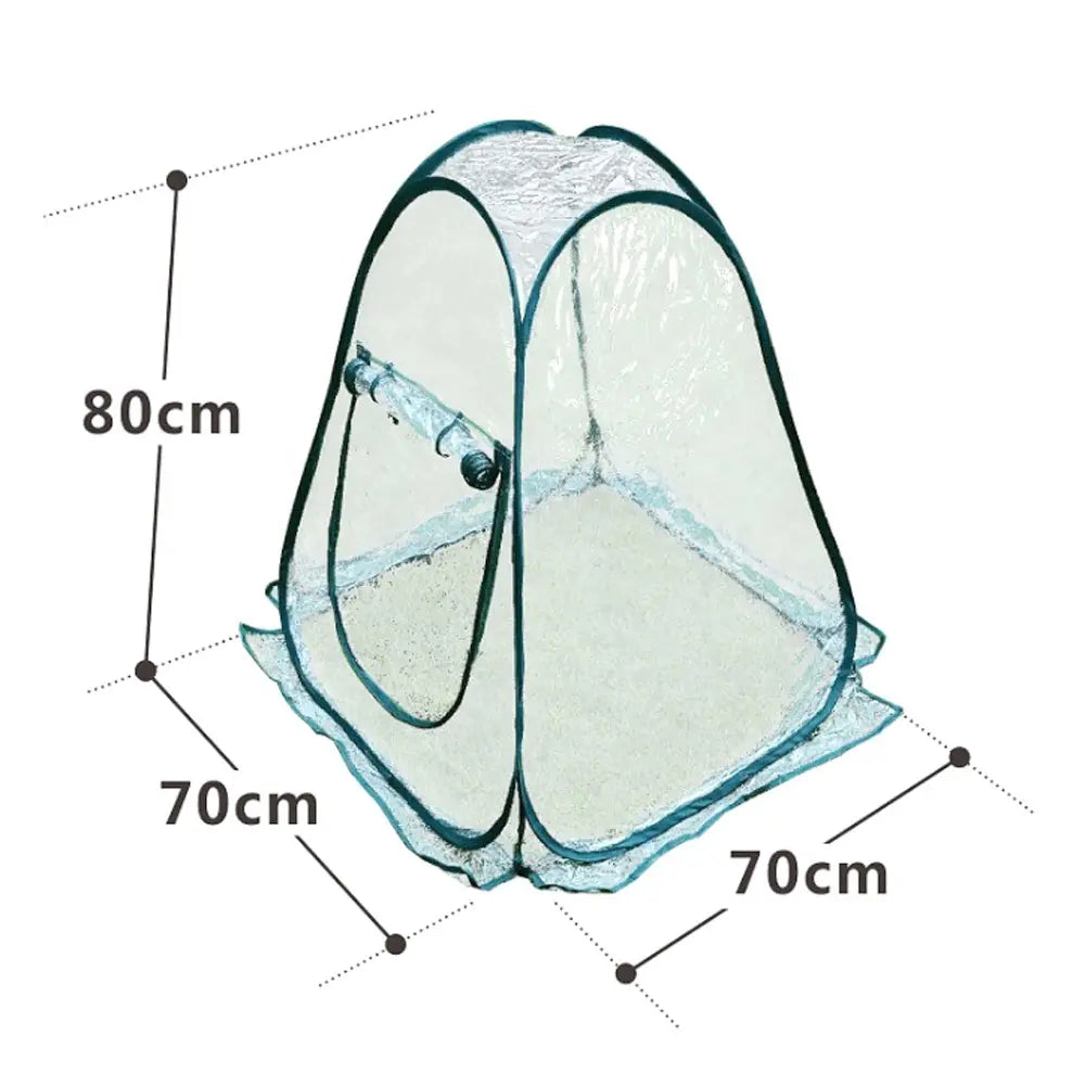 Mini pop-up mushroom grow tent dimensions: 70cm wide x 70cm deep x 80cm high when set up