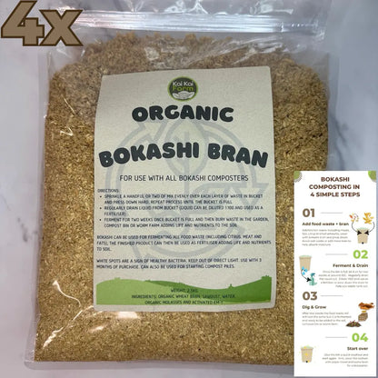 4X 2.5KG Bag Of Organic Bokashi Bran Made With EM-1 Effective Microorganisms, Organic Wheat Bran, Sustainable Grown Pine, Gypsum and Water