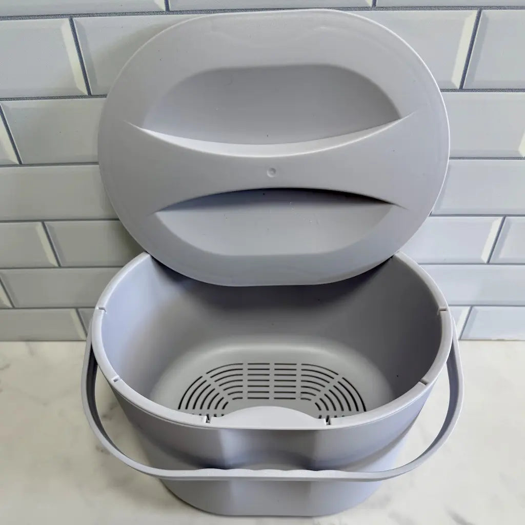 4L Kitchen Compost Caddy in Mountain Mist Grey - Kai Kai Farm