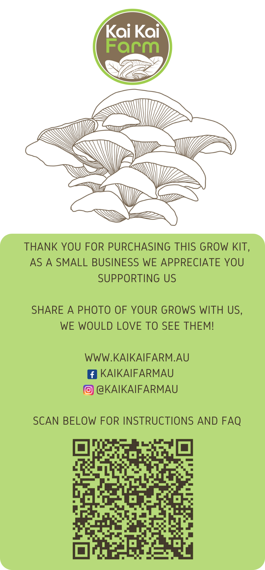 About Kai Kai Farm and Thank You for purchasing