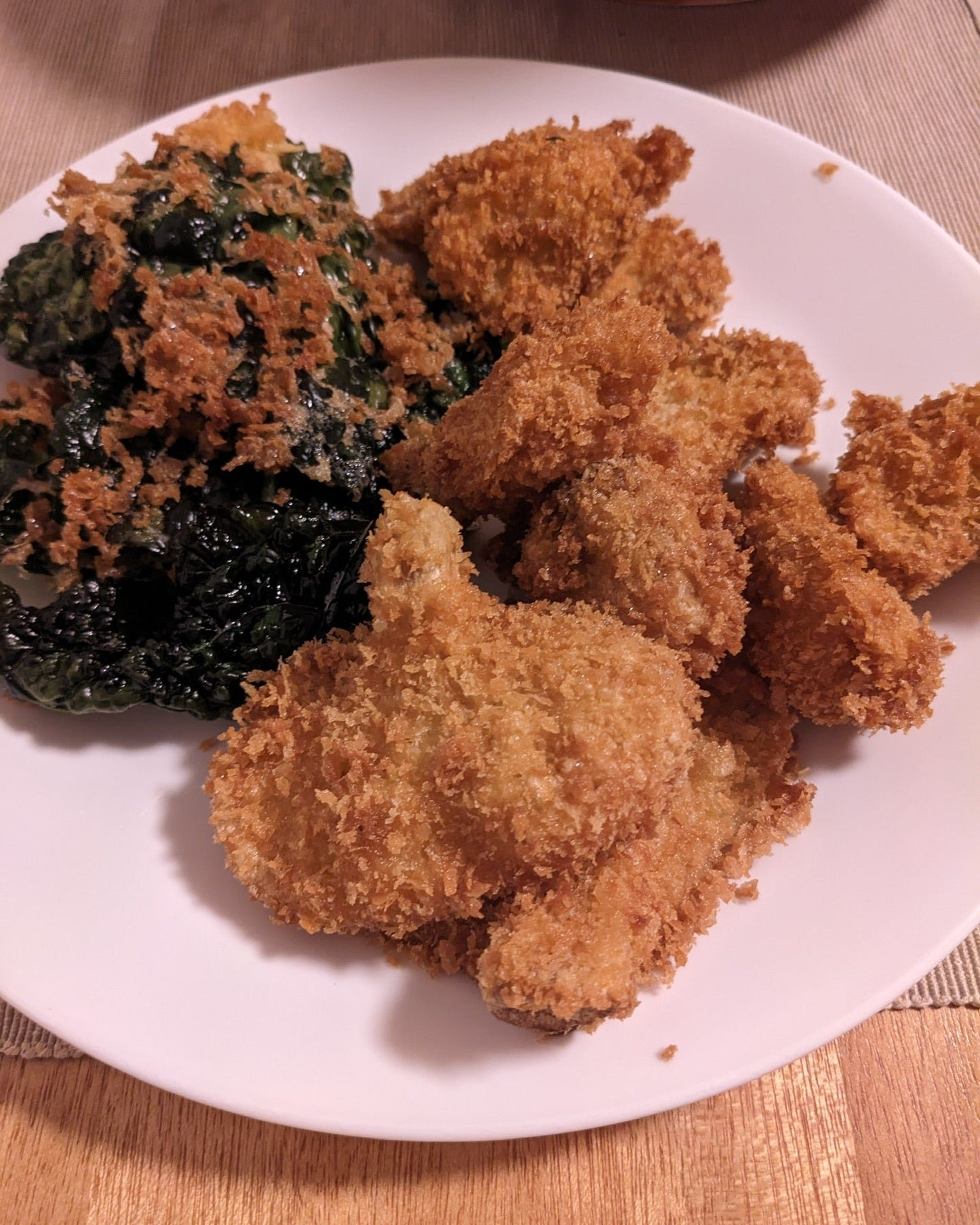 Delicious crumbed and cooked Lion's mane