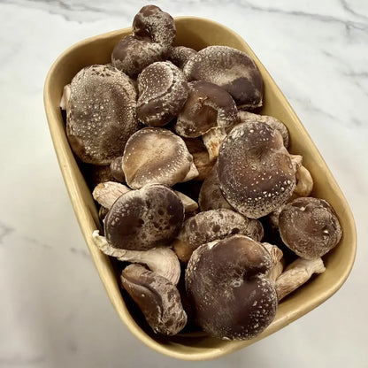 Medium box of fresh organic no spray Shiitake mushrooms