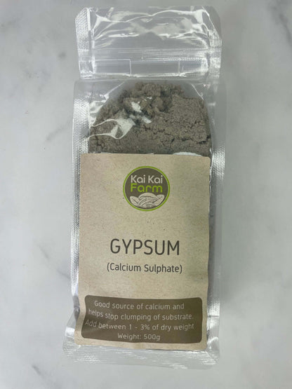 500g bag of gypsum (Calcium Sulphate) for supplementing mushroom substrate