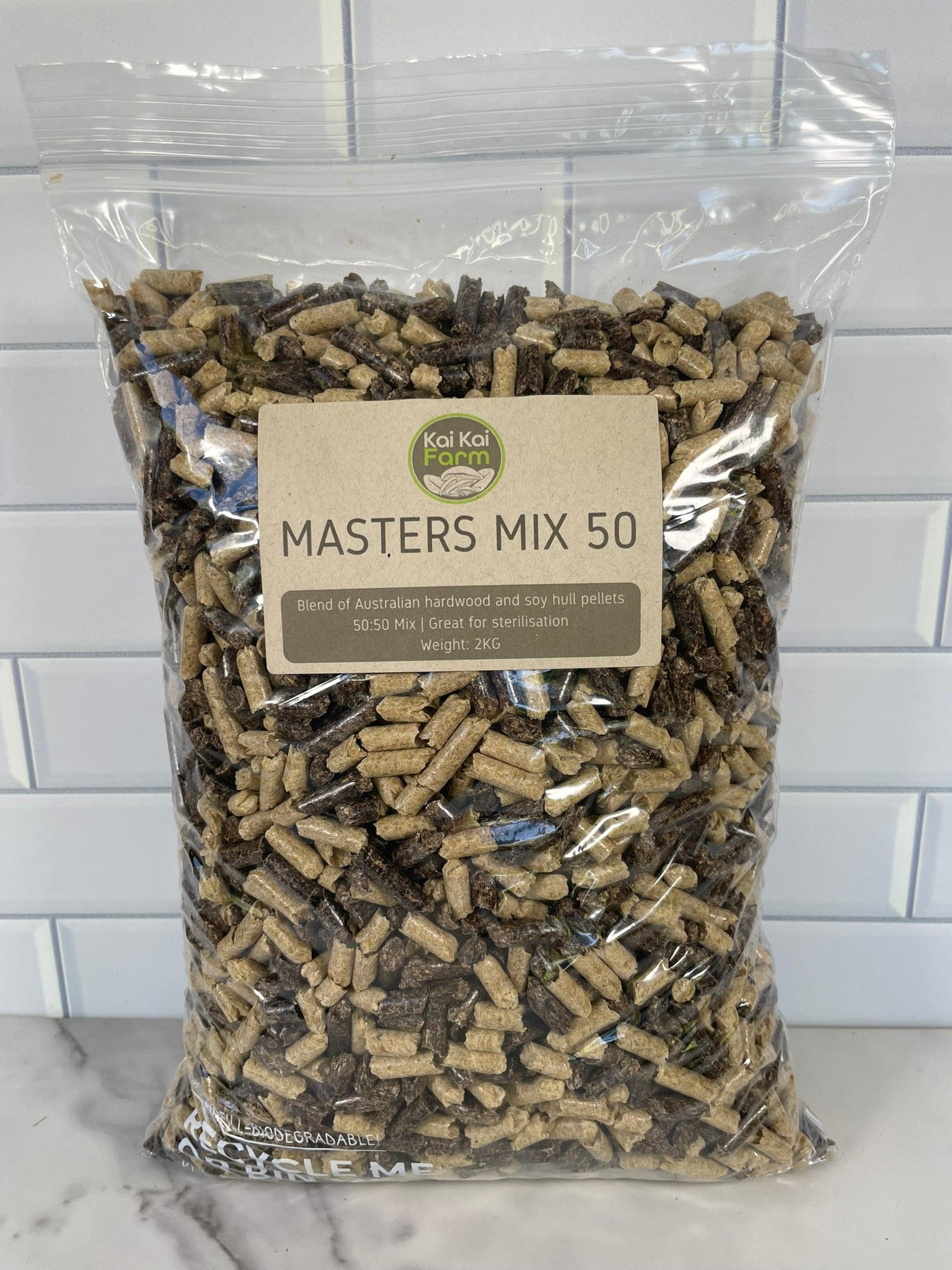 2KG bag of masters mix mushroom substrate pellets