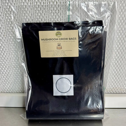 Medium Size Black Mushroom Grow Bag 0.2micron filter for bulk fruiting substrate