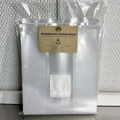 Medium Size Clear Mushroom Grow Bag 0.2micron filter for bulk fruiting substrate