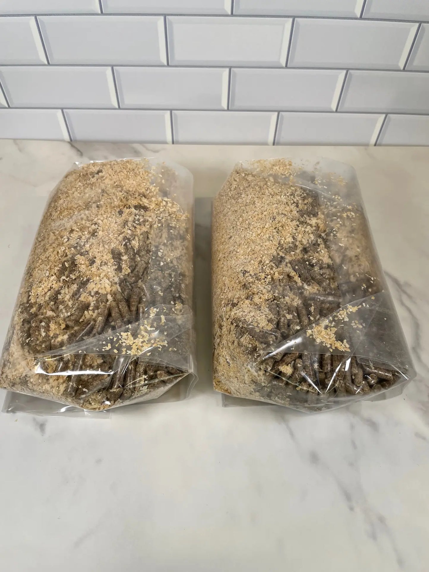 Mushroom Substrate Bags with HWFP Hardwood Pellets and Organic Wheat Bran