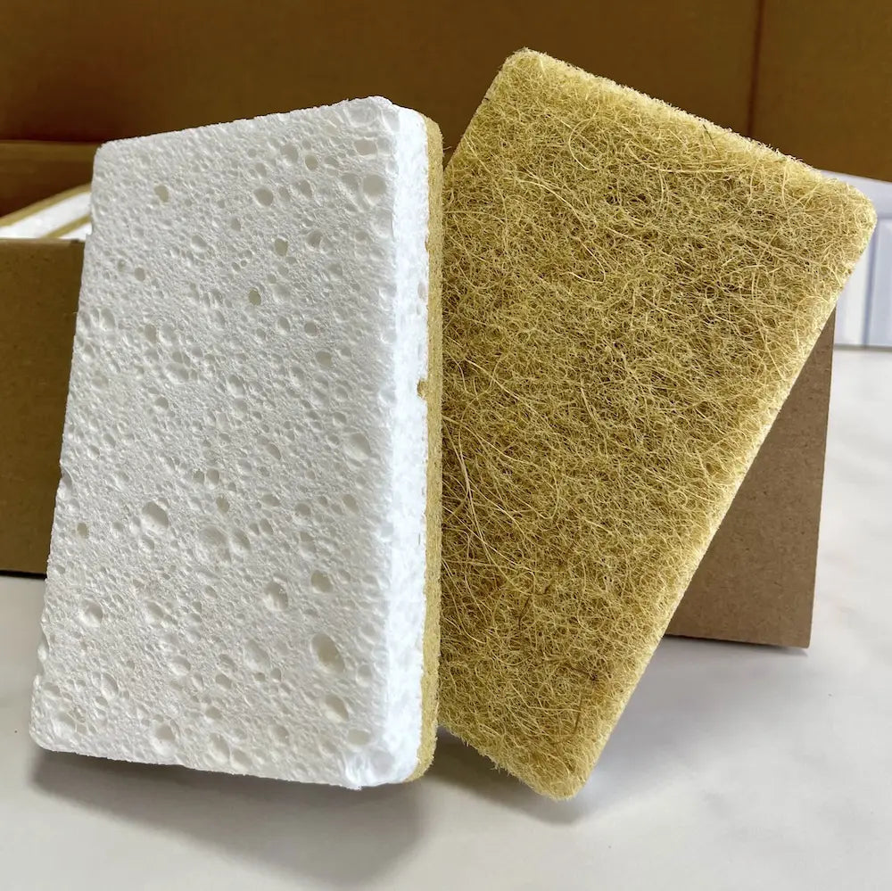 12 Pack Natural Coconut & Wood Fibre Sponges | Compostable & Plastic-Free Kai Kai Farm