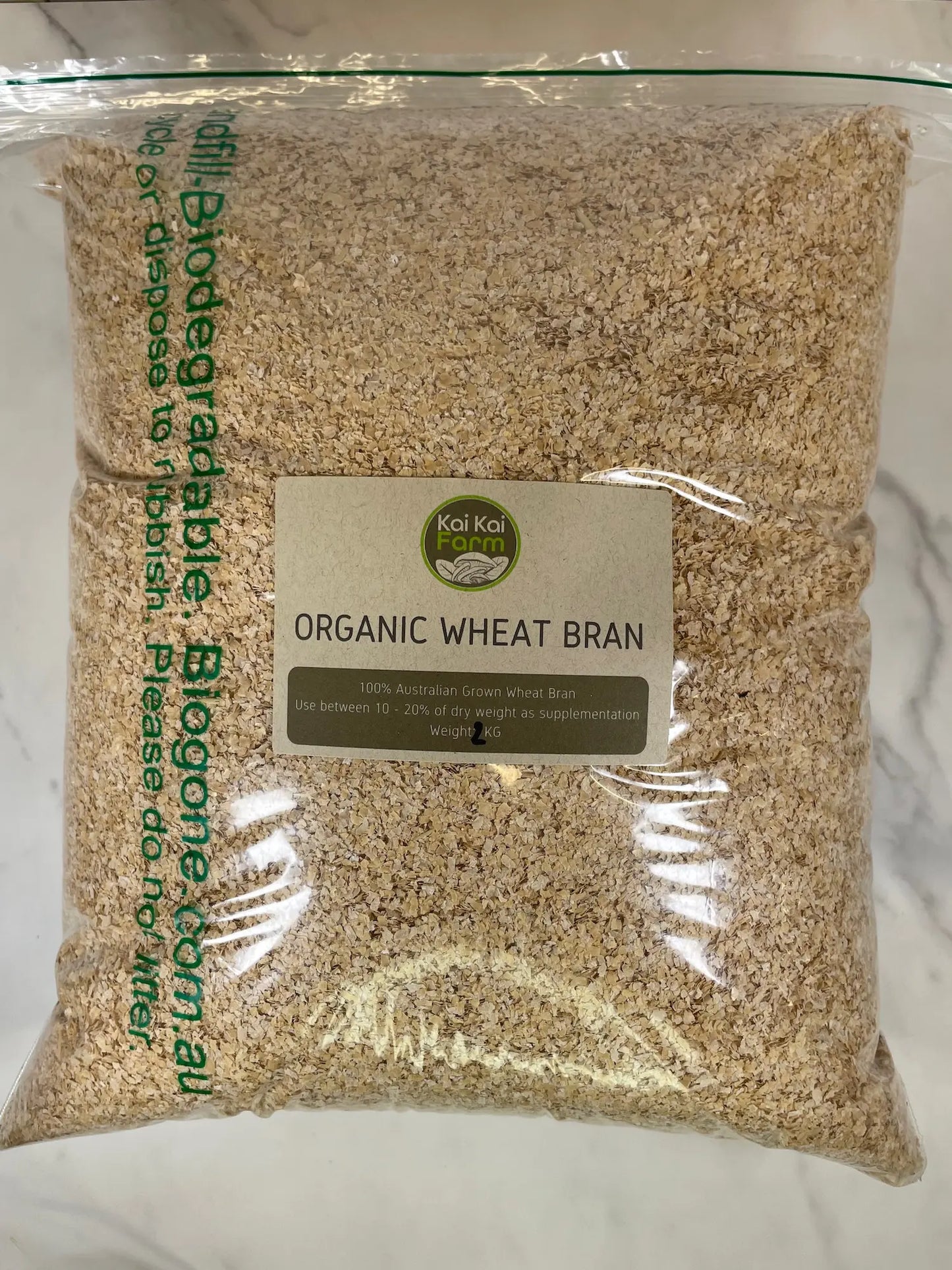 Organic Wheat Bran 2KG Bag For Mushroom Growing