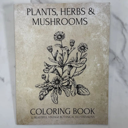 Plants, Herbs & Mushrooms Coloring Book