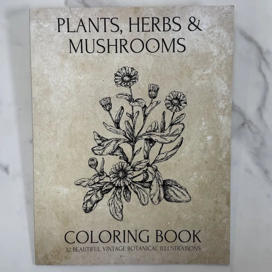 Plants, Herbs & Mushrooms Coloring Book
