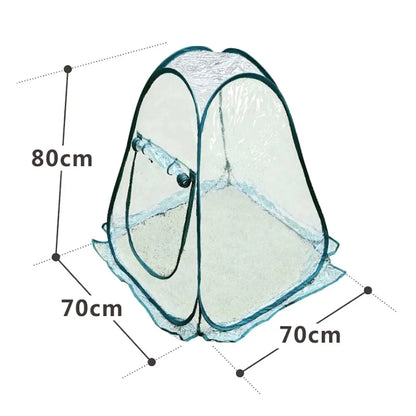 Mini pop-up mushroom grow tent dimensions: 70cm wide x 70cm deep x 80cm high when set up