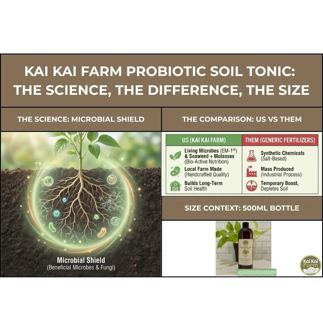 Kai Kai Farm Probiotic Soil Tonic: The Science, The Difference, The Size