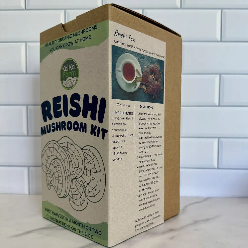 Recipe for Reishi Mushroom tea using grown at home reishi