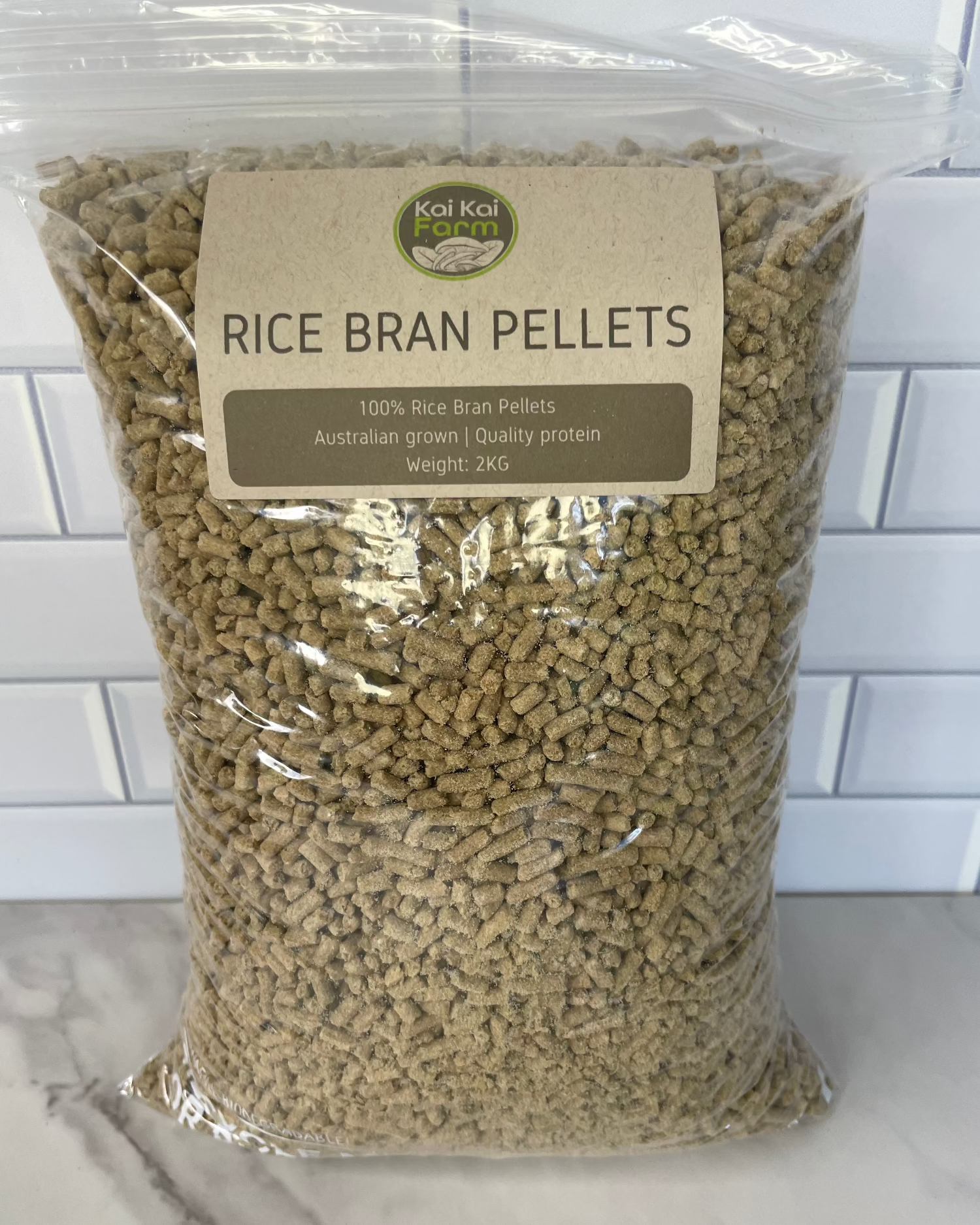 2KG bag of rice bran pellets for mushroom substrate