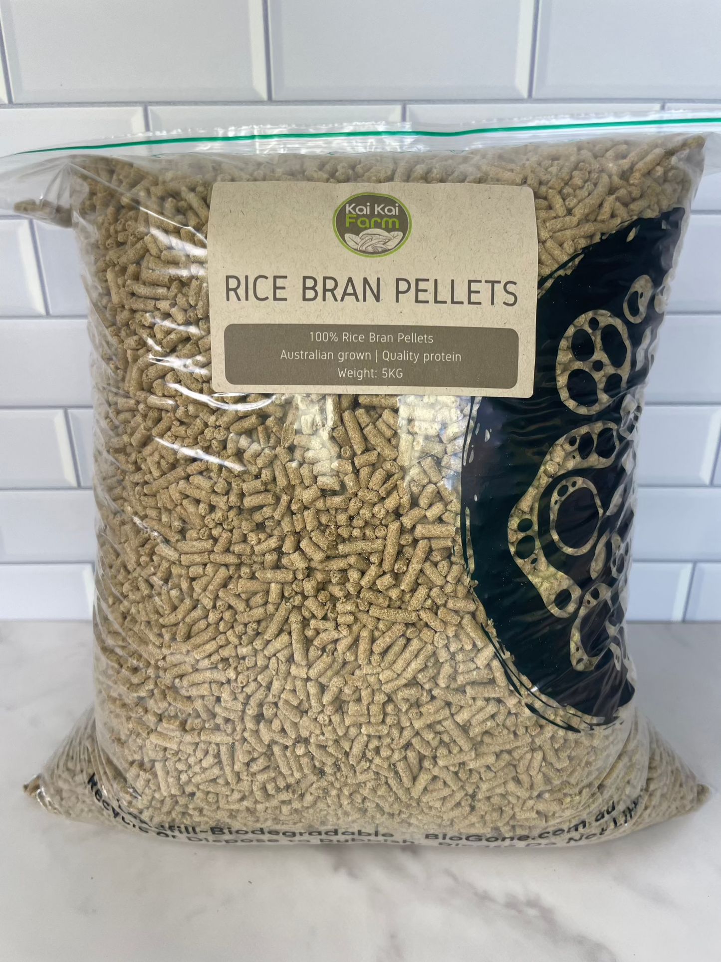 5KG bag of rice bran pellets for mushroom substrate