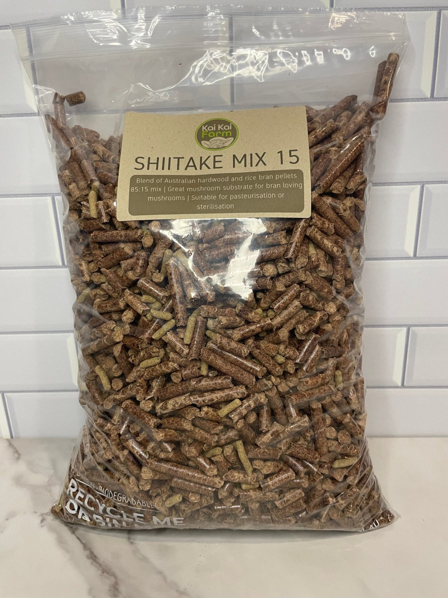 2KG of Shiitake Mix - 85% hardwood : 15% rice bran pellets